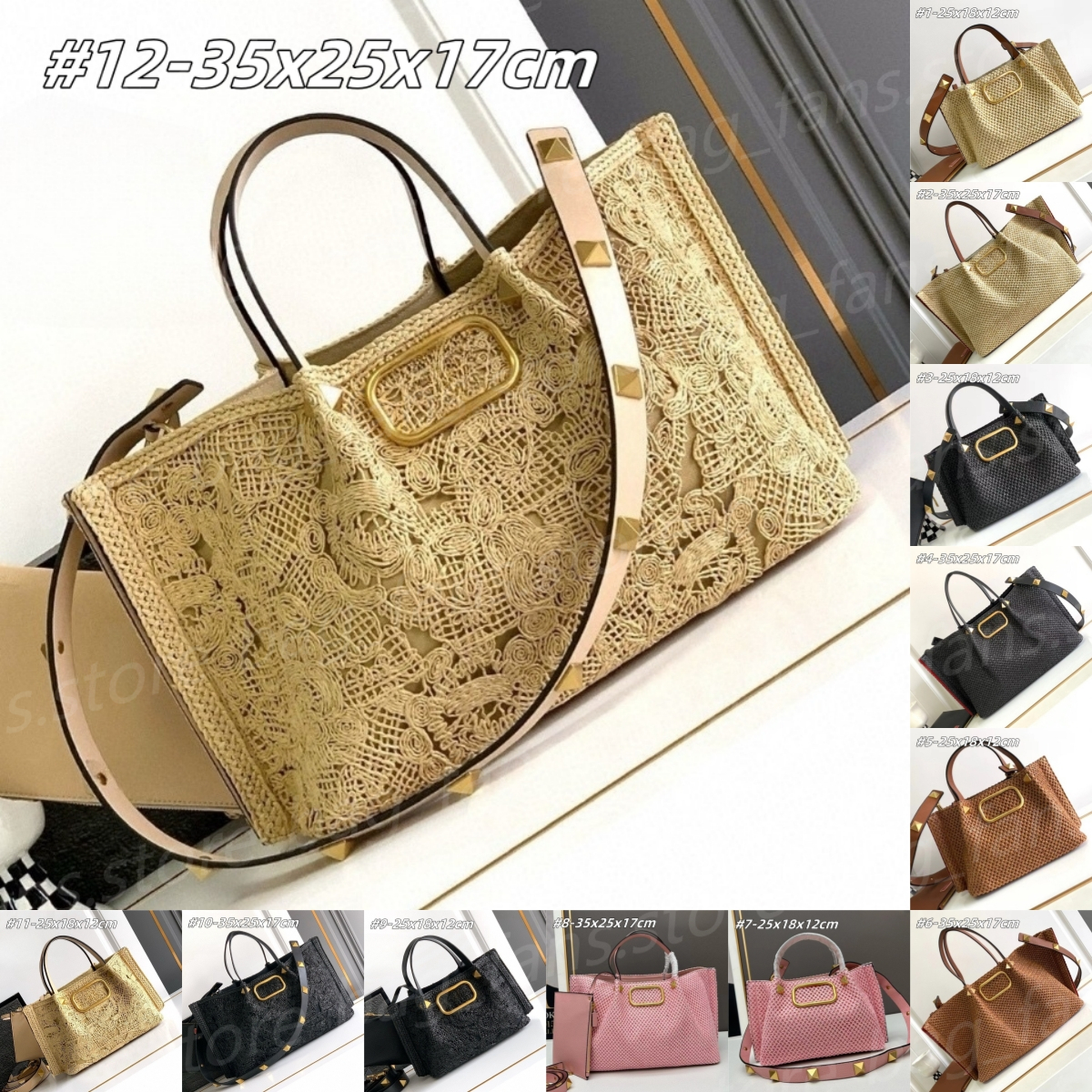 (go off picture not the description) Fashion Designer Handbags Women's Tote Bags Summer Beach Woven Shopping Bag 26096