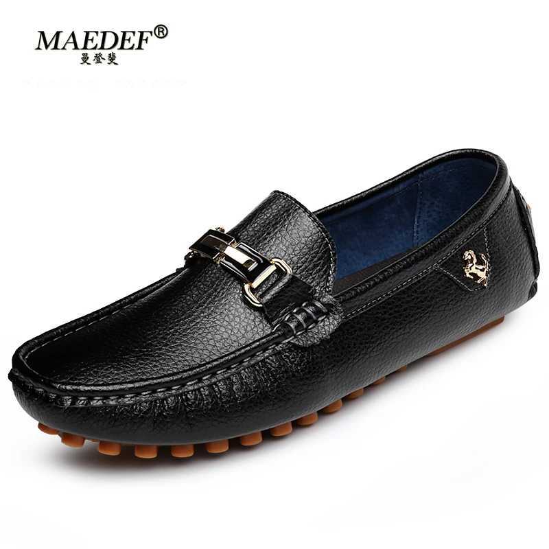 MAEDEF Men Shoes Loafers Handmade PU Leather Loafer Casual Driving Flats Slip Shoes Luxury Comfy Loafers Shoes Men XJ250614