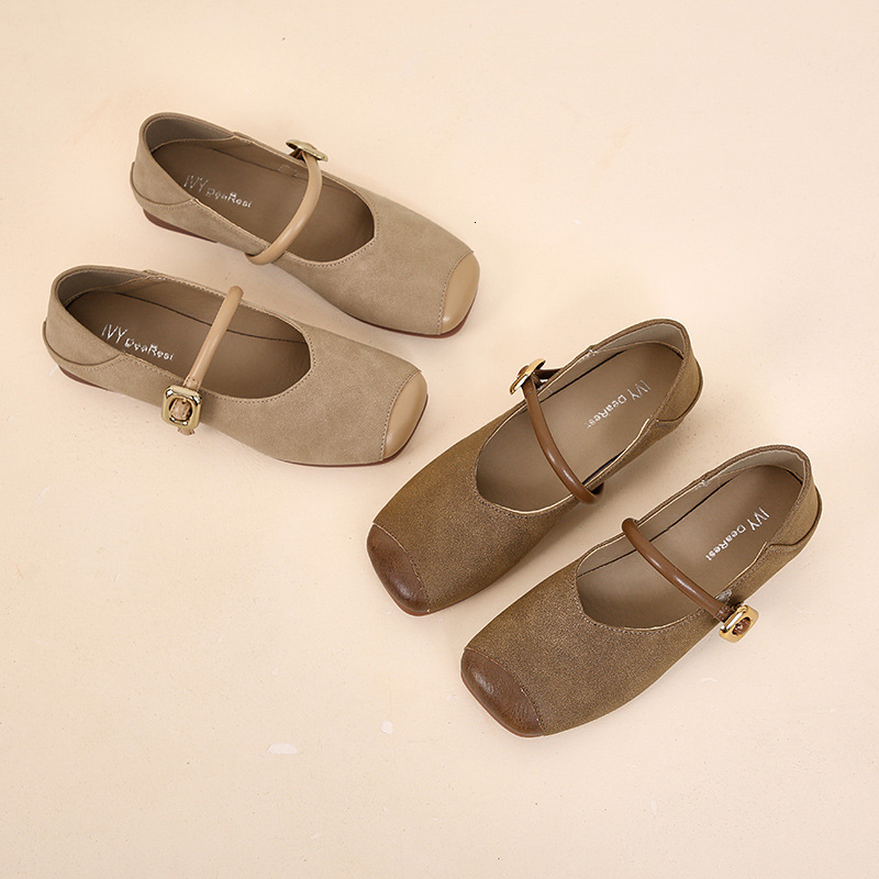 Ddmyoutdoor Square Toe Soft Sole Buckle Two Way Fashion Single For Women Summer New Outdoor Low Heel Shallow Mouth Mary Jane Shoes Outdoor Shoes