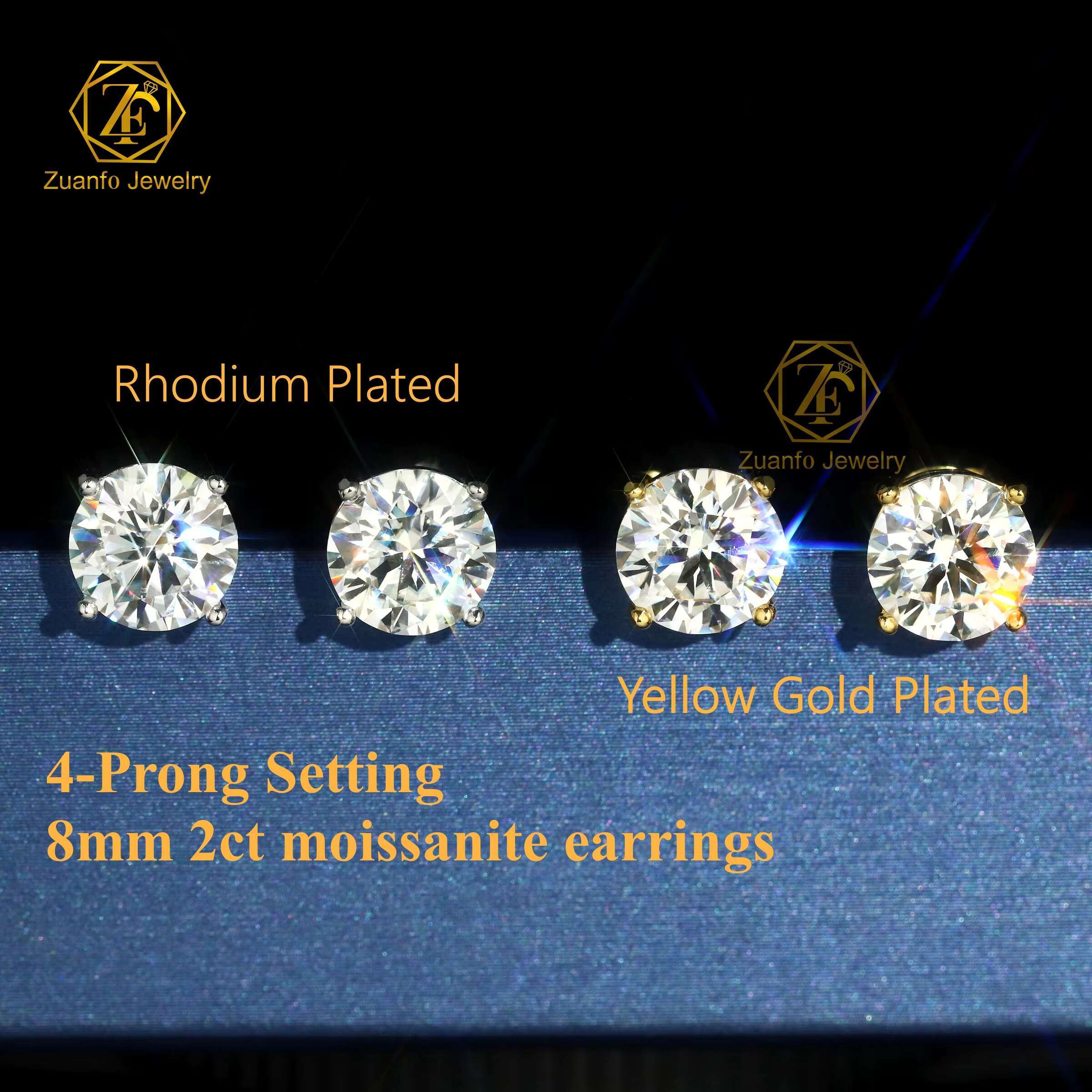 2025 Newest S925 Sterling Silver Stud Earring Classic 4 Claws VVS Moissanite Diamond Wholesale Price Screw Back Earrings