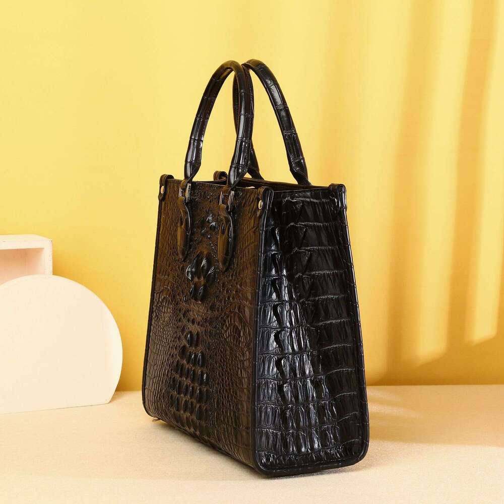 Handbag Crocodile Bone Pattern Genuine Leather Fashion Tote Large Capacity Women's Shoulder Crossbody Bag
