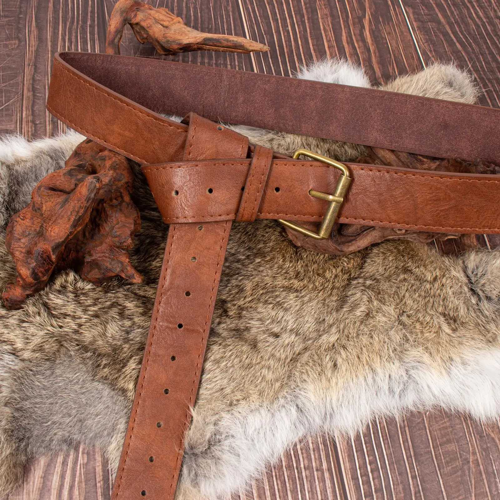 Medieval Brown Rero Faux Leather Belt Mens Viking Belt Renaissance Belts for Wen Knight Belt Cosplay Costume LARP Accessories X250614