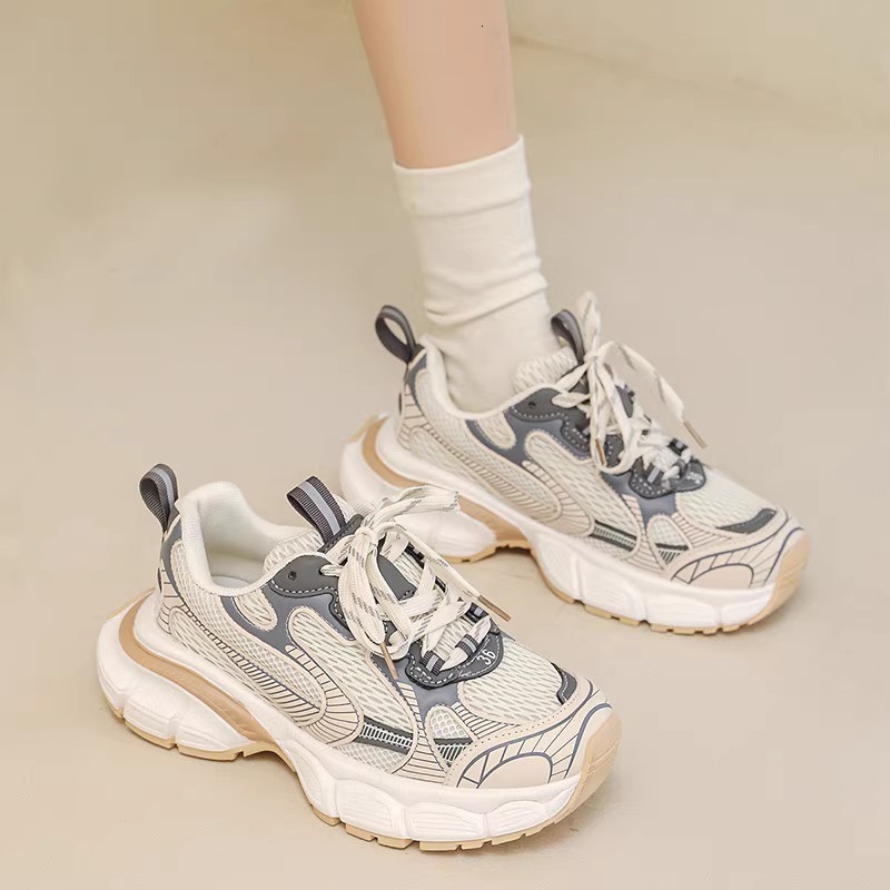 Ddmysports Dad Sneakers For New Spring Style White Thick Sole Height Increasing Women Ins Trend Versatile Niche Casual Shoes Outdoor Shoes