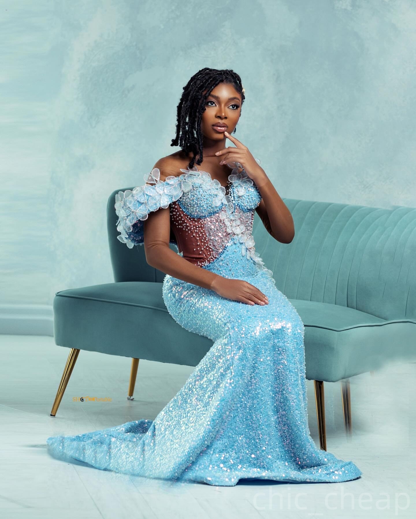 Light Sky Blue Mermaid Prom Dresses 2025 Appliques Beaded Illusion Evening Formal Party Second Birthday Engagement Gowns Plus Size Dress For Special O