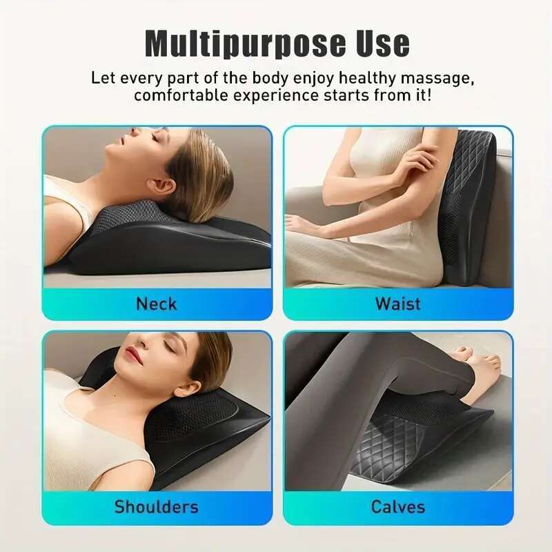 1Pc Neck Massage Pillow Cushion Heating Electric Cervical Multifunctional Body Massager Waist Back Shoulder Shiatsu Kneaded
