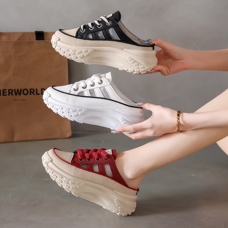 Ddmysports Platform Sandals For Women New Summer Closed Toe Mesh Hollow White Shoes Student Casual Sports Sneakers Outdoor Shoes