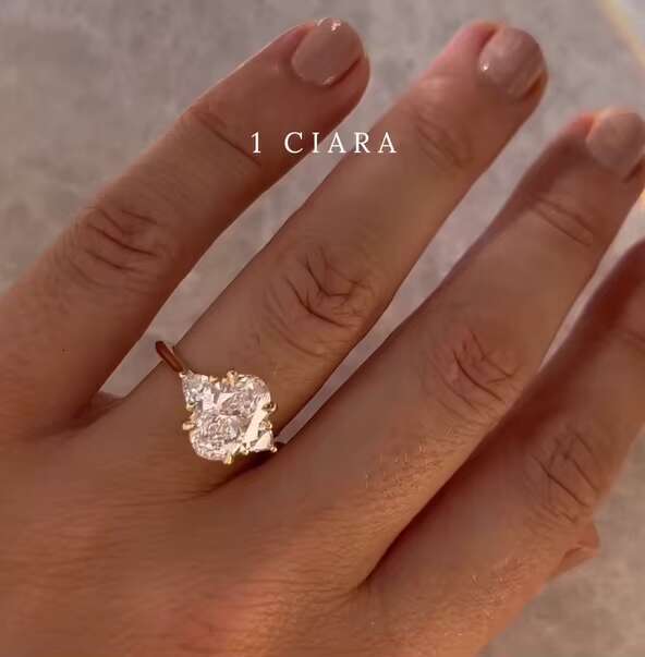 Classic Women Jewelry 925 Sterling Silver VVS Moissanite Engagement Ring Solid 10K 14K Gold Plated Radiant Cut Lab Grown Rings