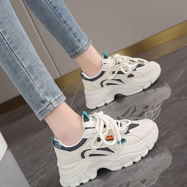 Ddmysports New Women S Thick Soled Dad Sneakers With Cushioning Versatile Spring And Autumn Soft Running Shoes For Students Make Feet Look Smaller Out