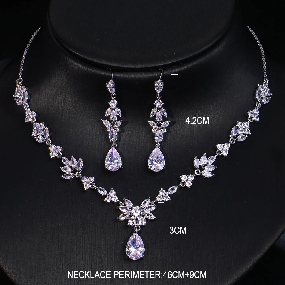 Emmaya Fashion Statement Wedding Party Classical Waterdrop Shape Delicate Jewelry Set For Women Girls Fascinating CZ Fancy Gift 250609