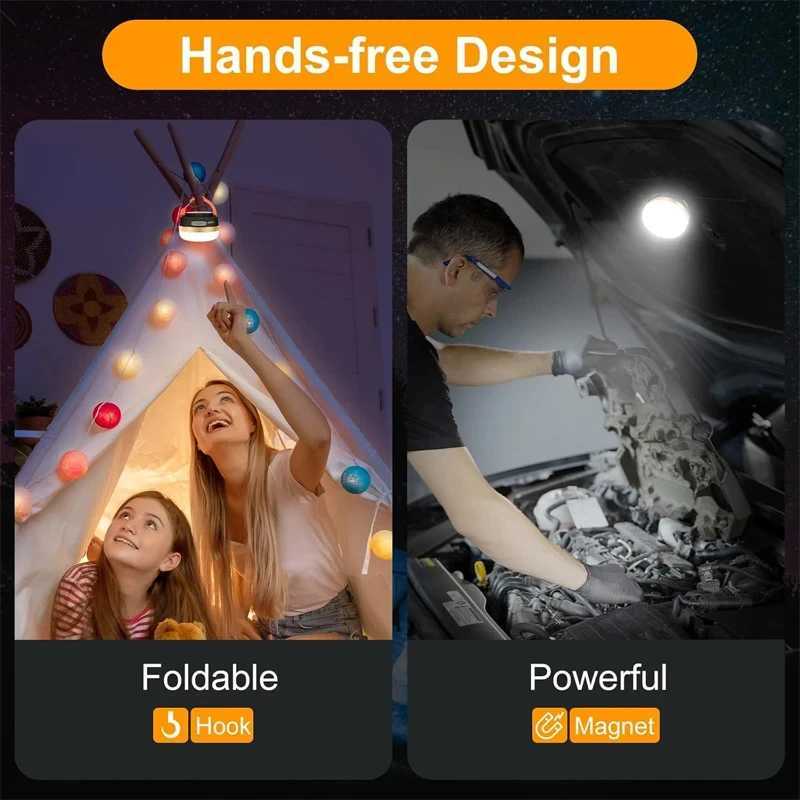 LED Camping Lantern 3Modes COB High Power Portable Rechargeable with Magnet Base Power Bank for Outdoor Emergency Hiking W250613