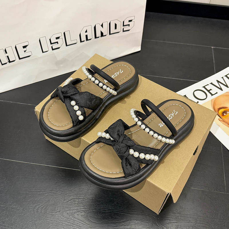 Ddmyoutdoor French Style Stunning Dress Matching Low Heel For Women Summer New Thick Sole Beach Roman Sandals Outdoor Shoes