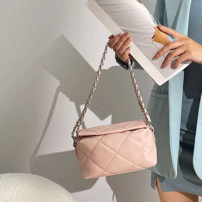 Designer New Fashion Single Shoulder Small Versatile Dia Grid Chain Women S Crossbody Bag Free Shipping Free shipping
