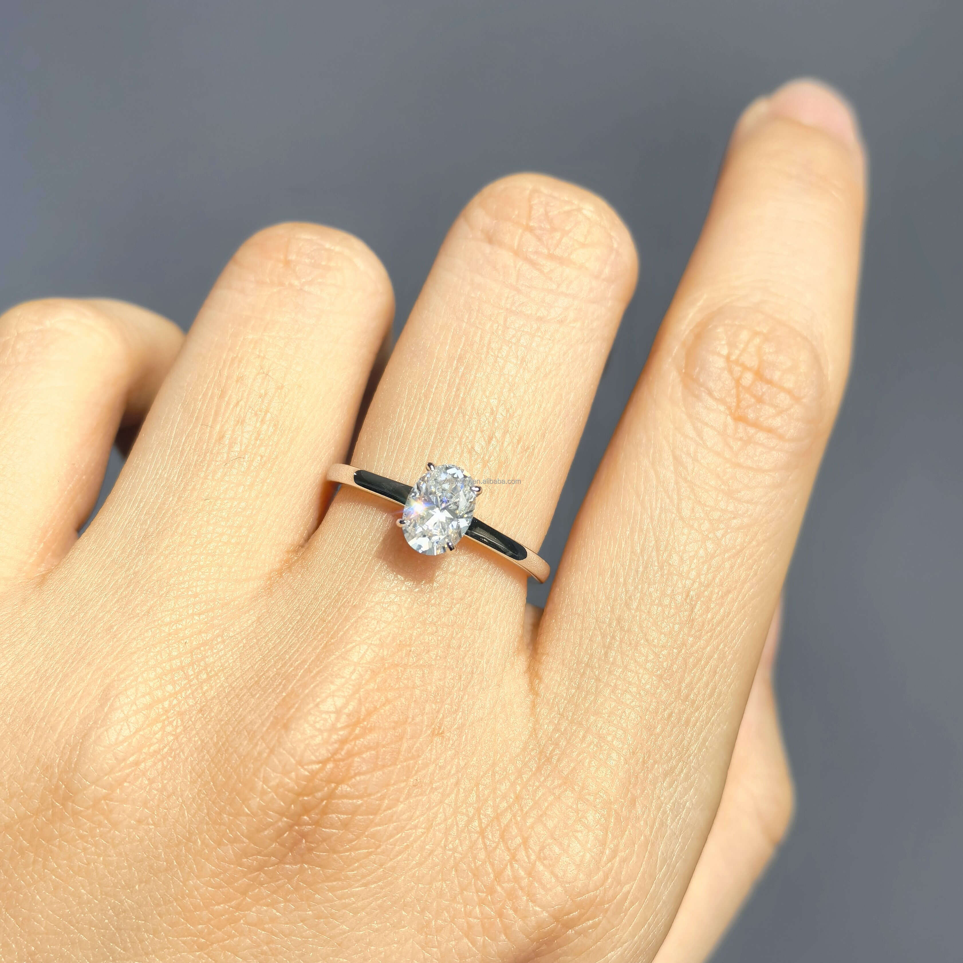 2CT Gold 925 Silver Jewelry Diamond Rings Engagement Moissanite Ring