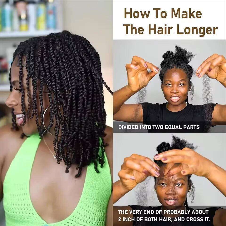 Kinkys Bulk Dreadlocks Extensions Repair Twist Braiding Afro Kinky Human Hair for Locs 1 Pack 50 Gram