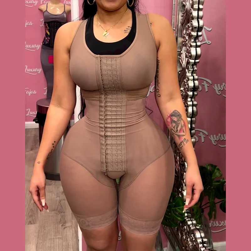 Fajas Colombianas High Compression Flatten Abdomen Body Shaper Tummy Control Butt Lifter Shapewear Waist Bodysuit XJ250614