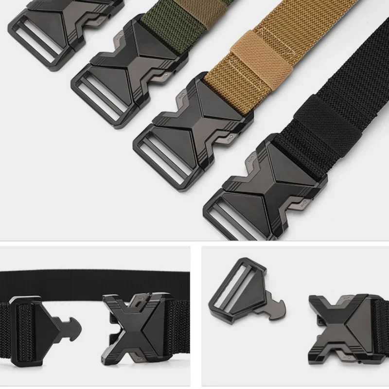 The New Mens 125cm Buckle Belt Nylon Braided Lightweight Breathable Daily Cmuter Mens Belt X2506141