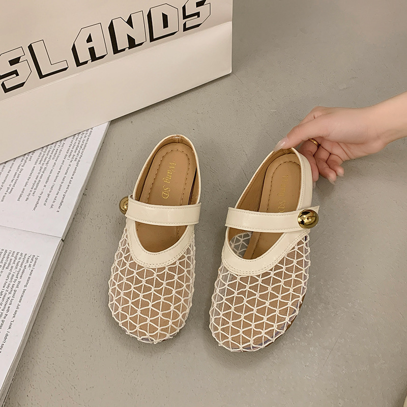 Ddmyoutdoor Ddmyoutdoor Flat French Style Closed Toe Half Slippers For Women Summer New Mesh Breathable Comfortable Soft Sole Sandals Outdoor Shoes Ou