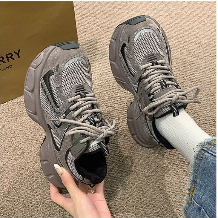 Ddmysports Trendy Street Style Dad Sneakers Women Autumn New Thick Sole Sports For Students Versatile Casual Shoes Outdoor Shoes