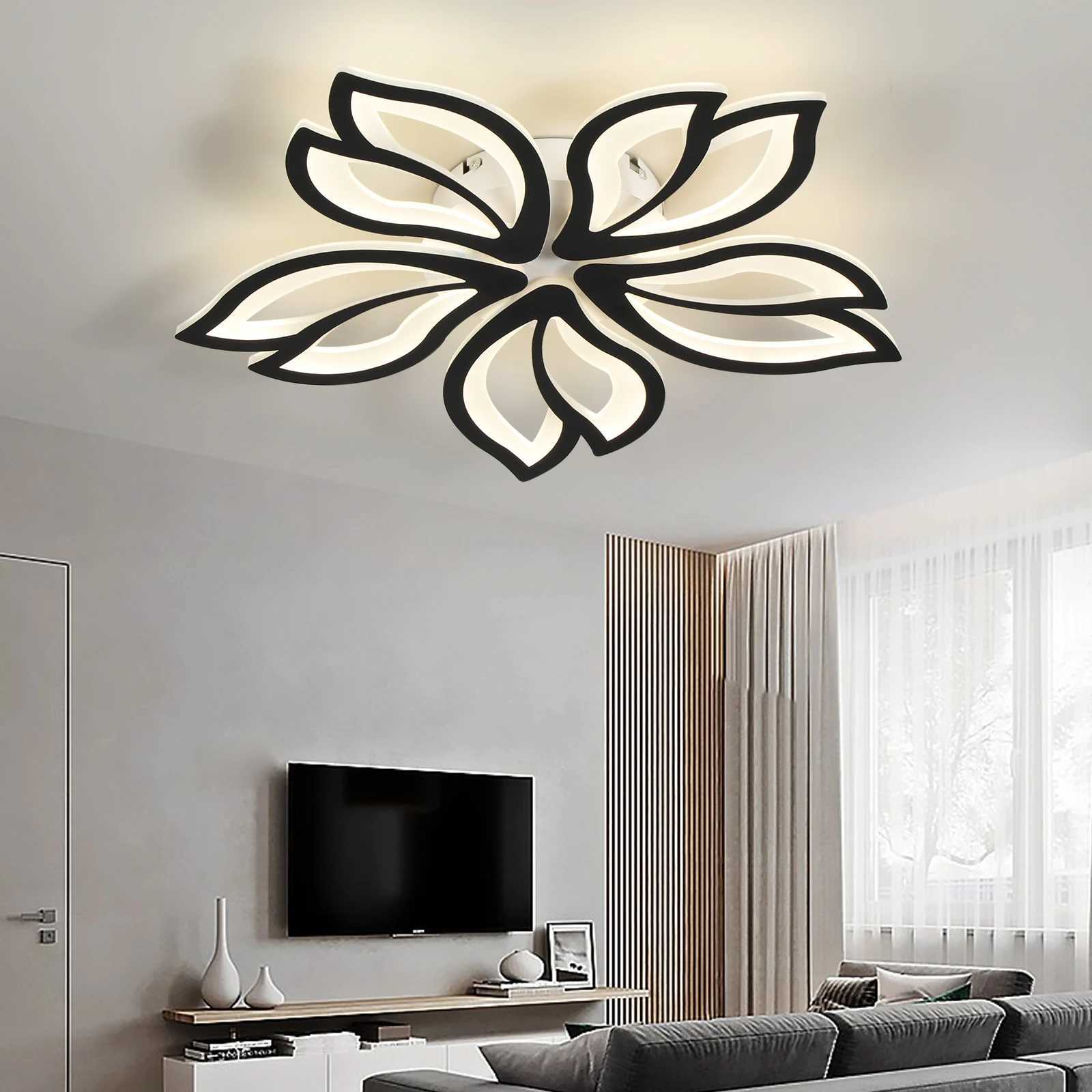 LED Ceiling Light Fixture Modern Leaves Ceiling Lamp Flush Mount Ceiling for Living Room Study Room Dining Room Bedroom XJ2500613