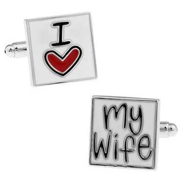 Silver Red Heart I Love You My Wife Fashion Wedding Cufflinks Cuff Link 1 Pair Big Promotion Best Man Groom Groomsman Bride XJ250614
