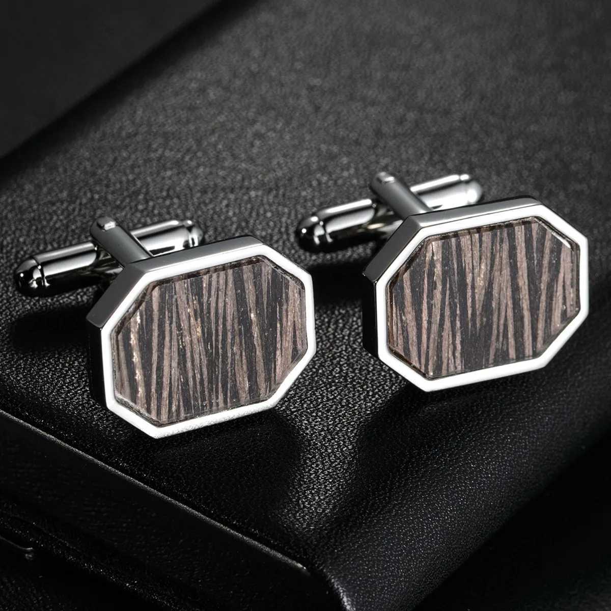 High Quality Classic Mens New Black Box Cufflinks Stripes Square French Wedding Dress Shirt Accessories Dropship Wholesale XJ250614