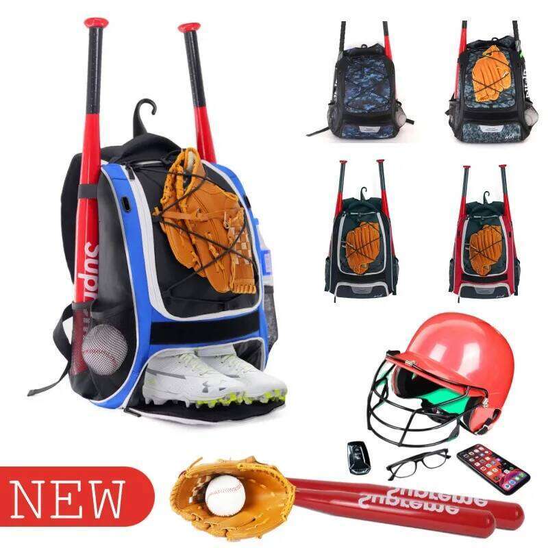 Baseball Backpack With Shoes Compartment Outdoor Softball Bat For Youth Adult Large Capacity Sports Shoulder Bag