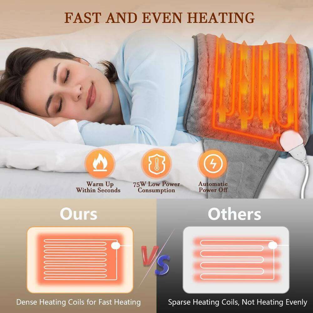 Multifunctional Heating Pad Microplush Electric Blanket Shoulder Neck Back Leg Relaxation 6 Gears Temperature Control