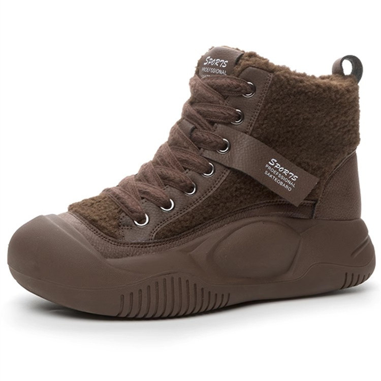 Ddmysports Trendy Thick Soled Martin For Women Warm Autumn Winter New Style Height Increasing High Top Casual Fashion Snow Boots Outdoor Shoes