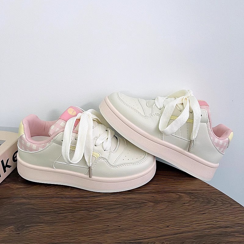 Ddmysports Korean Style White Sneakers For Women Spring New Versatile Student Thick Soled Casual Sports Shoes Trend Outdoor Shoes