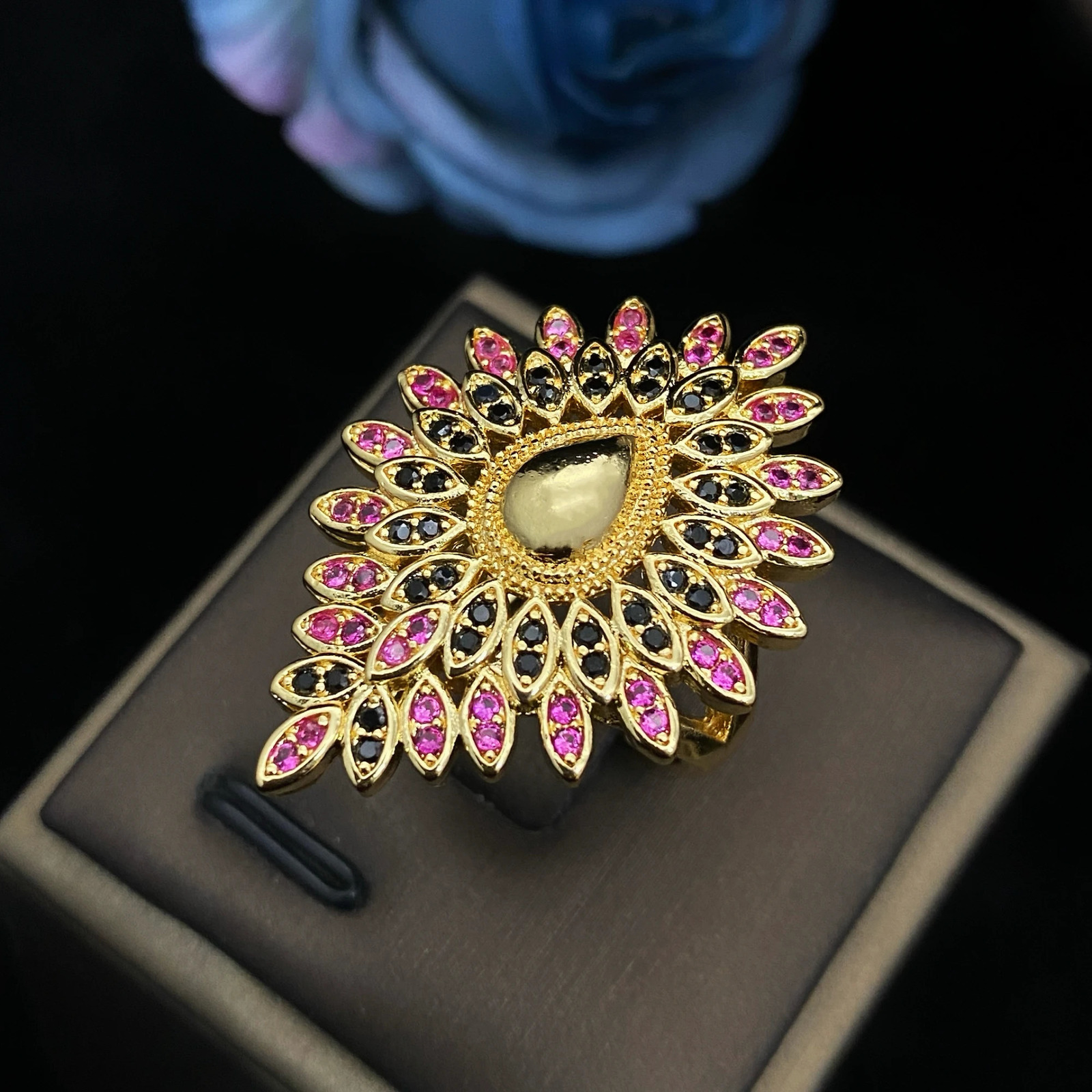 JRH Plated 18K Womens Jewelry Set Necklace Earrings Bracelet Ring Libyan Bridehigh Quality Fine Jewelry Woman Wedding Gift set 250609