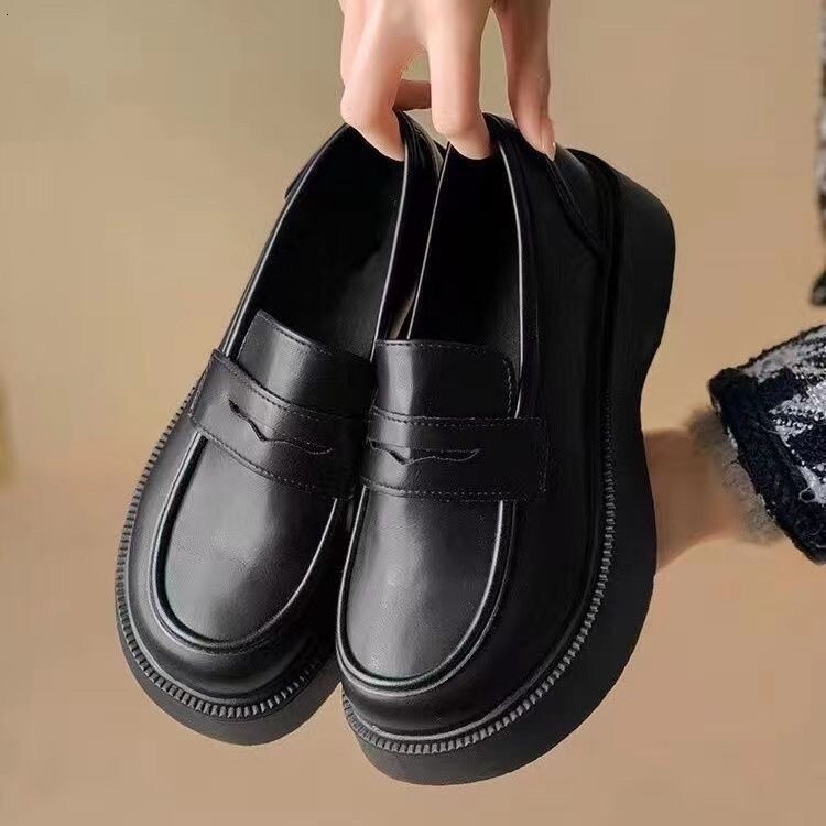 Ddmysports British Style Women S Leather Shoes New Spring Autumn Platform Thick Sole JK Uniform Mary Jane Loafers Outdoor Shoes