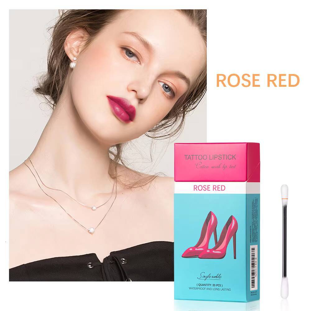 20 Pieces/Set Cigarette Cotton Swab Portable Waterproof Liquid Non-Stick Cup Tattoo Lipstick Lip Tint Lipgloss happy