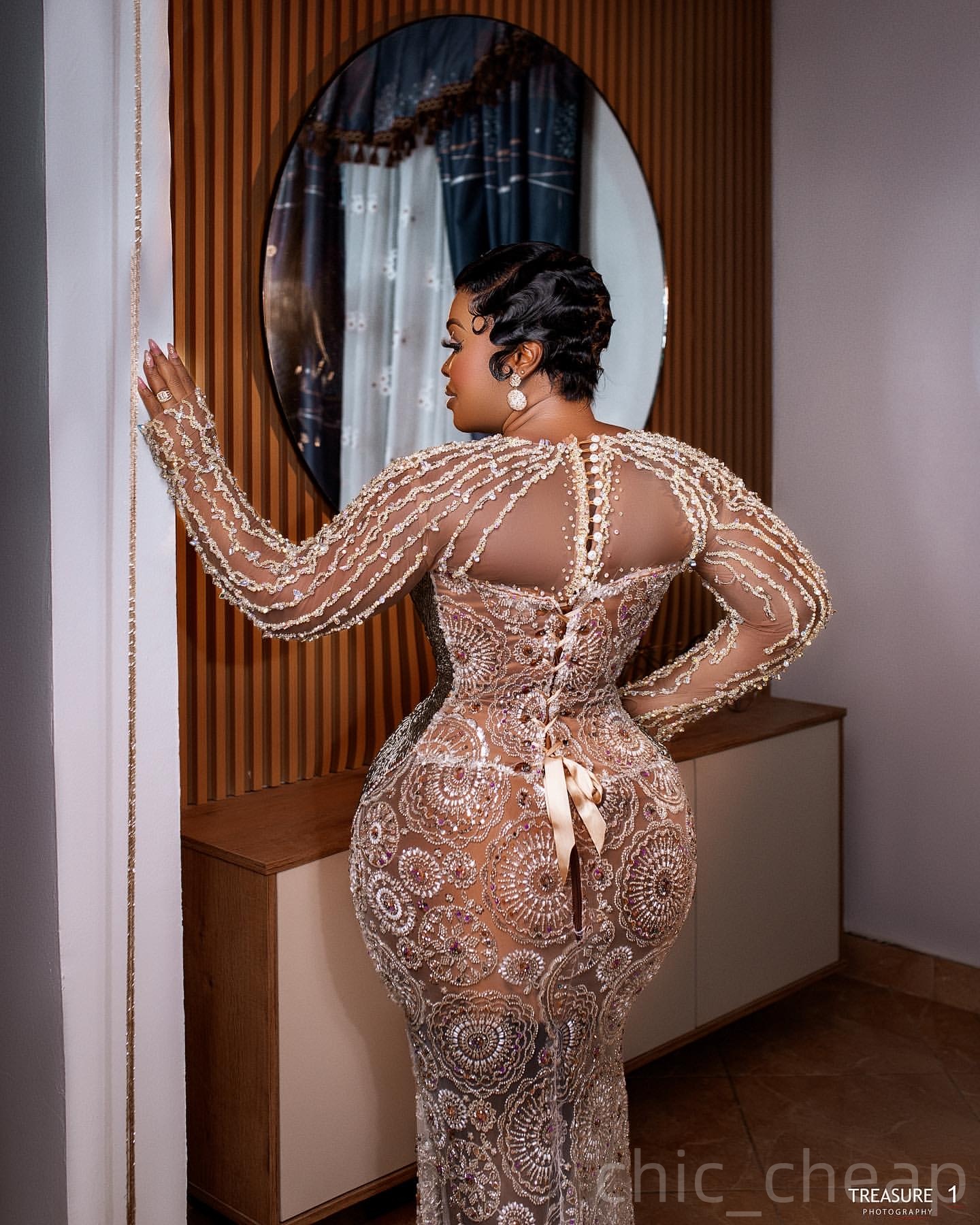 Champagne Mermaid Prom Dresses 2025 Crystals Beaded Illusion Vintage Evening Formal Party Second Birthday Engagement Gowns Plus Size Dress For Special