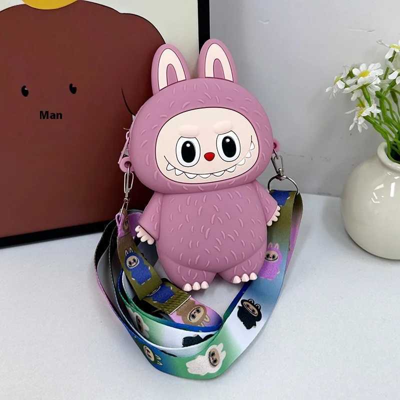 Hot items Labubu Silicone Bag Coin Purse ChildrenS Outings Crossbody Accessories Birthday Gifts Travel Portable Z250614