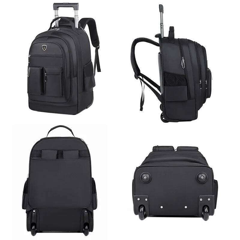 Large Capacity Mute Wheel Pull Bar Multifunction Travel Backpack Students Schoolbag Lage Bag