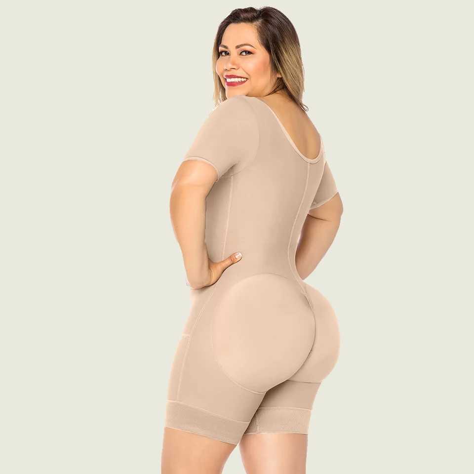 Faja Colombianas Compression Open-bust Long Sleeves Shapewear Butt Lifter Post-operative Underwear Slimming Body Shaper XJ250614
