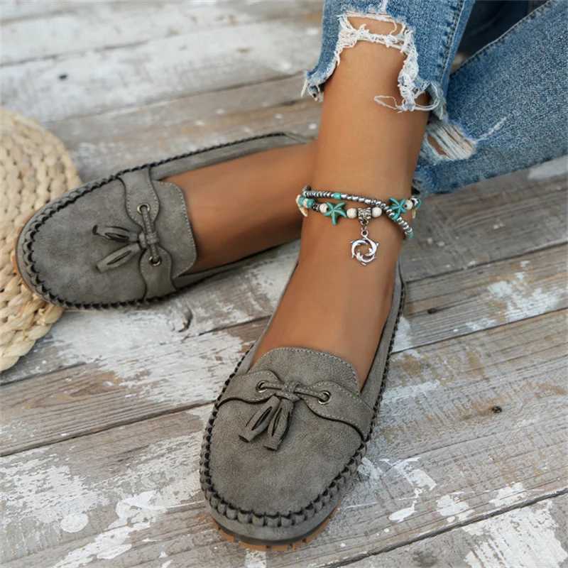 Large Size 44 Women Shoes Vintage Handmade Womens Flats Casual Shoes Ladies Flat Shoes Comfortable Slip Female LoafersXJ250614