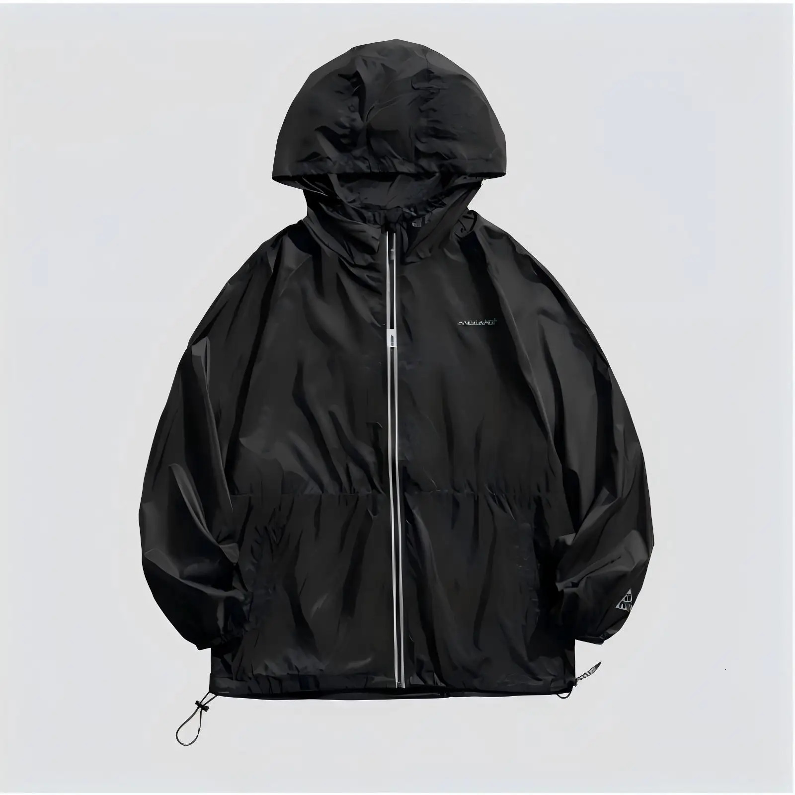 Summer Trend Mens Zipper Sun Shirt Hong Kong Style Loose Sportswear Jacket Solid Color Hooded Sunshade UV Jacket 250614