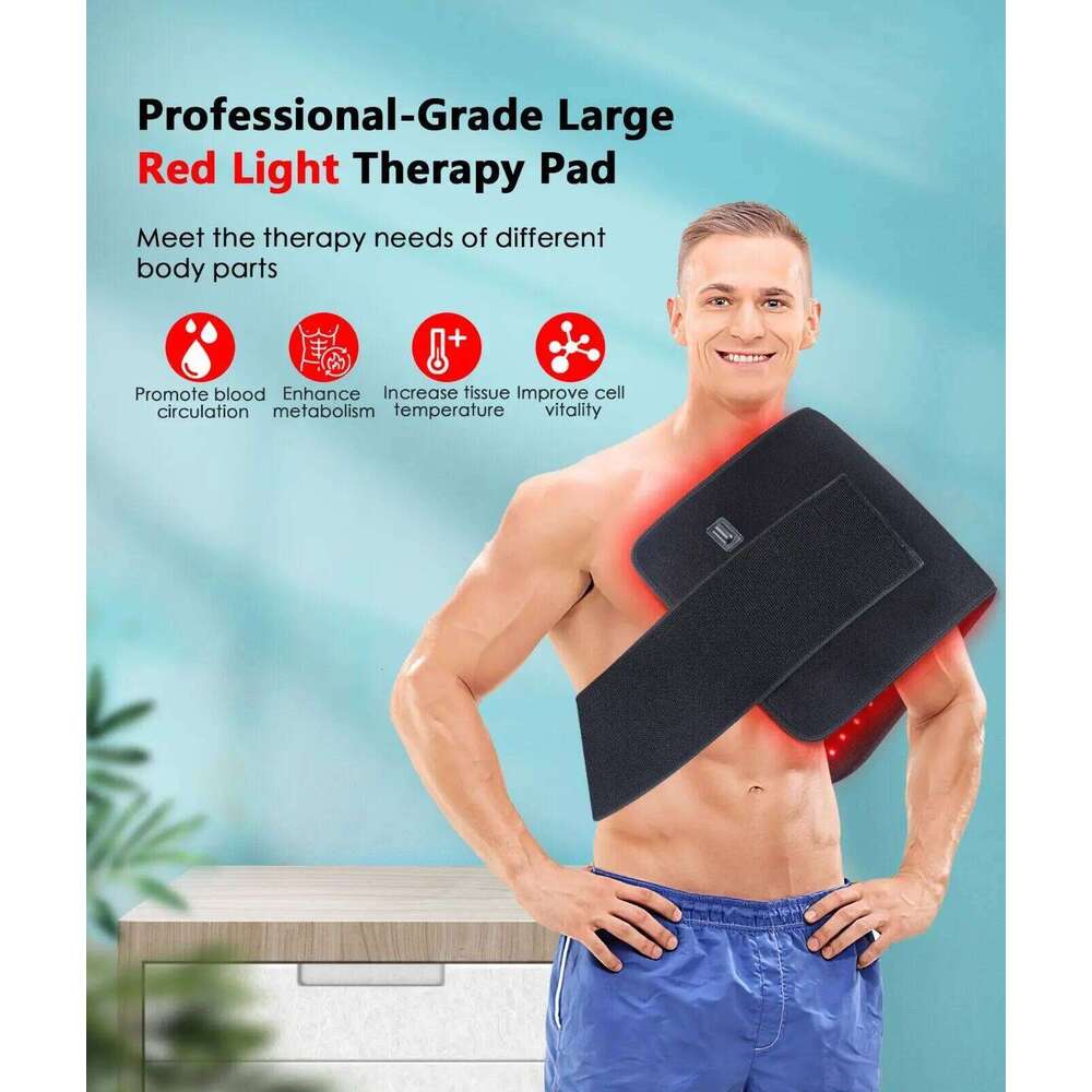 Infrared LED Medical Service Waist Red Light Heating Massage Belt Pad Lumbar Back Massager For Muscle Relaxation