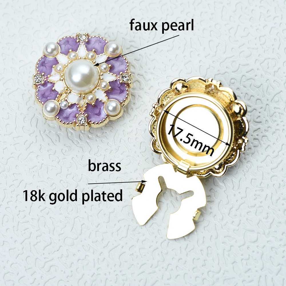 ICEYY2pcs/lot CC pearl Cufflink Button Covers For Shirt Blossom Button Clip Sleeve Buttons Fashion Girls Gifts Tux Cufflinks XJ250614