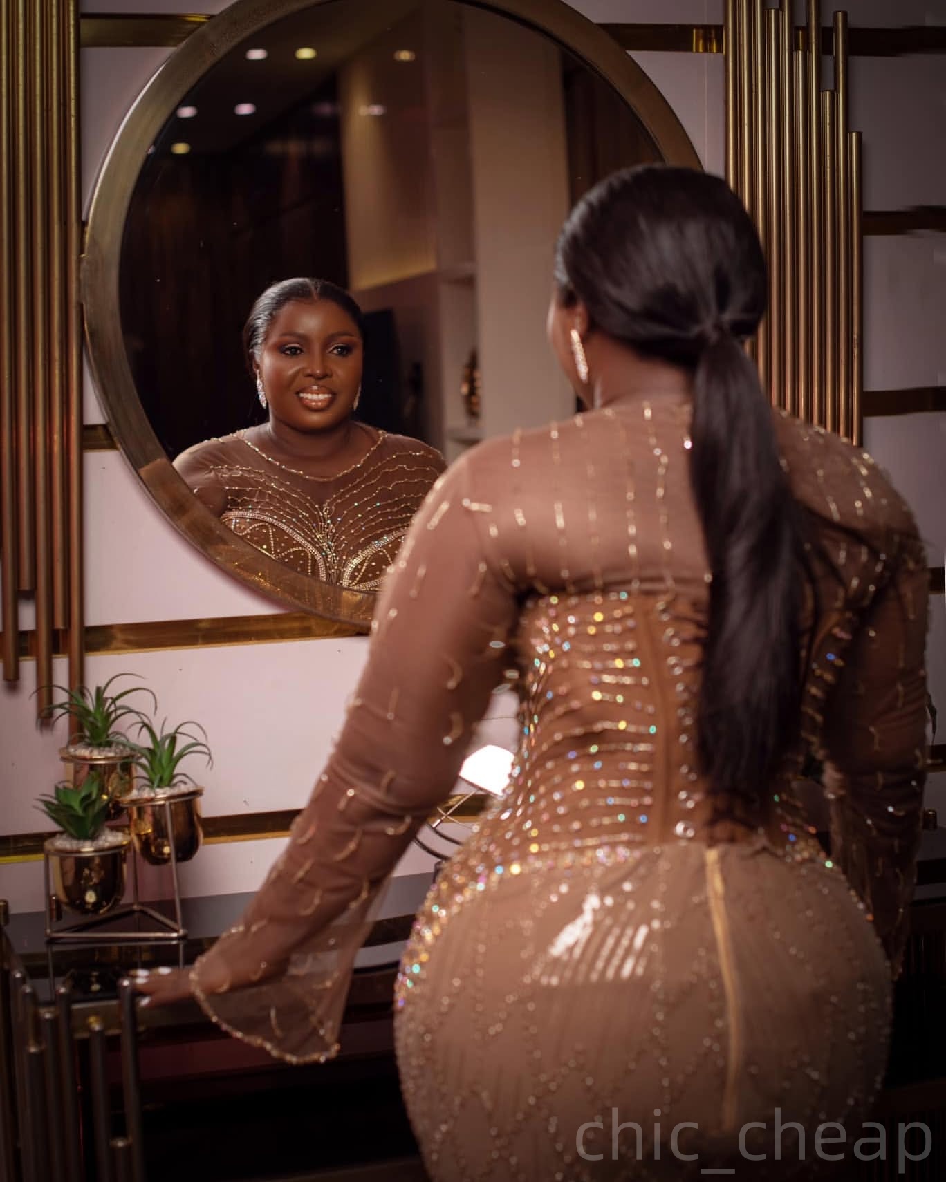 Chocolate Mermaid Prom Dresses 2025 Illusion Beaded Sequined Vintage Evening Formal Party Second Birthday Engagement Gowns Plus Size Dress For Special