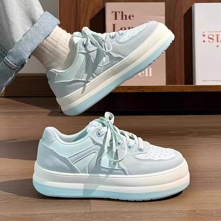 Ddmysports Korean Style Thick Soled Height Increasing Casual Chunky Sneakers For Women Spring Versatile Niche White Sports Board Shoes Outdoor Shoes