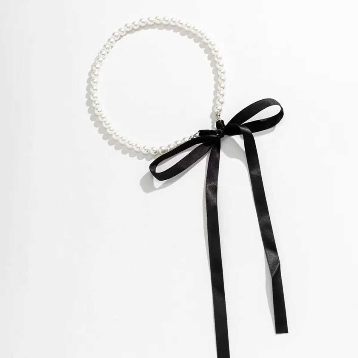 Elegant Black Velvet Ribbon Bowknot Choker Necklace for Women Wed Goth Imitation-Pearl Clavicle Chain Y2K Accessories Z250614