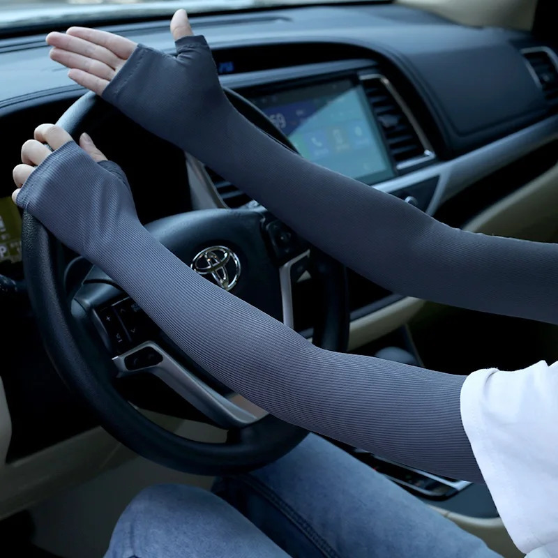 Summer ice silk sunscreen sleeves unisex breathable driving and riding sports arm guard Thin and breathable cool 250610