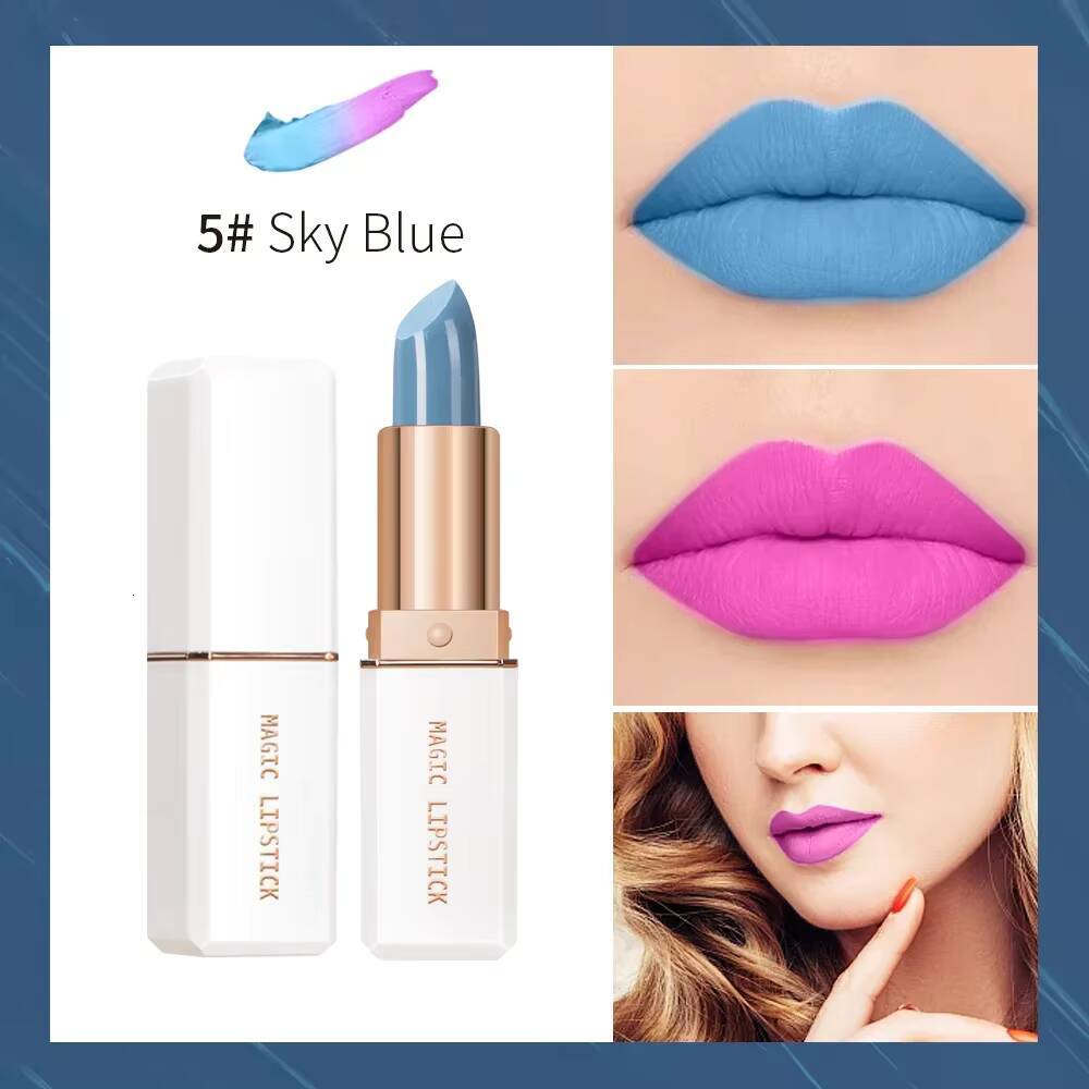 lakerain 6 Colors Magic Lipstick Temperature Color Changing Stain Gloss Moisturizing And Long Lasting Waterproof Lip Balm happy