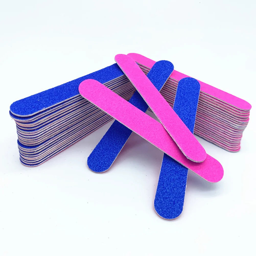 100pcs 8cm Double Sided Nail Files Women Nail File Creative Nail Grinding Tool 250605