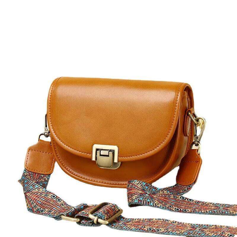 2023 New Style Real Women's Vegetable Tanned Genuine Cow Leather Single Shoulder Messenger Bag Lady Popular Purse