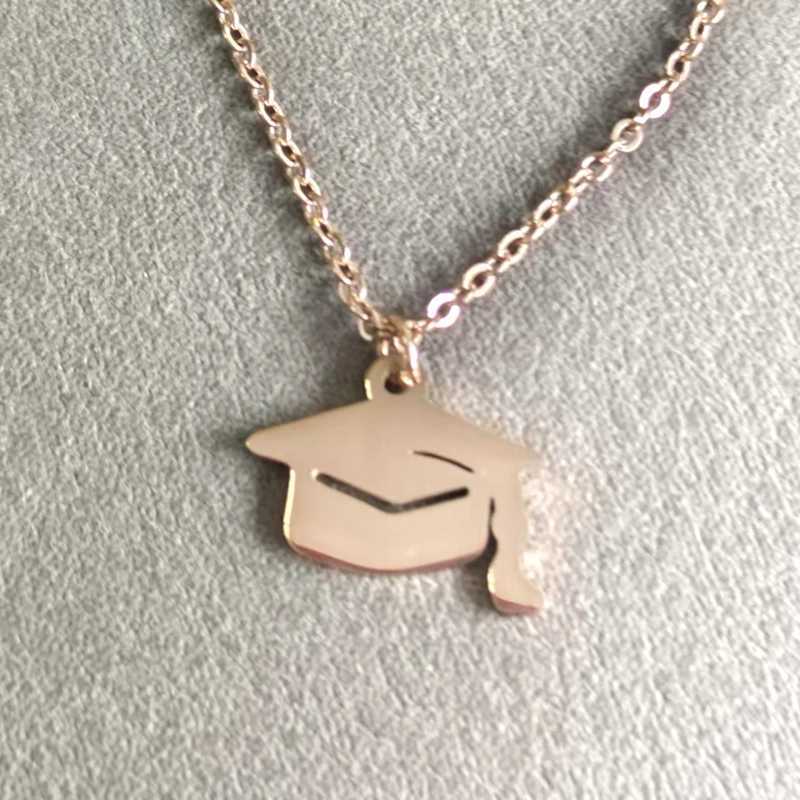 10pcs lot Stainless Steel Geometry Graduation Hat Pendant Necklaces for Women Jewelry Graduation Season Commemorative Gift Z250614