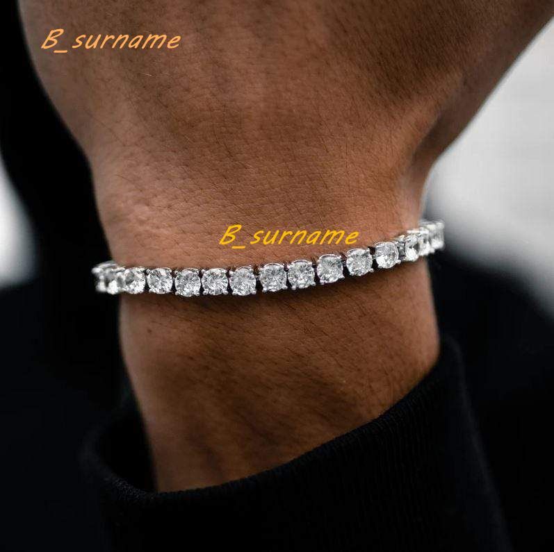 925 Silver Moissanite Diamond Tennis Bracelet Fine Jewelry With 2Mm 3Mm 4Mm 5Mm 6.5Mm Chains for Gifts Parties