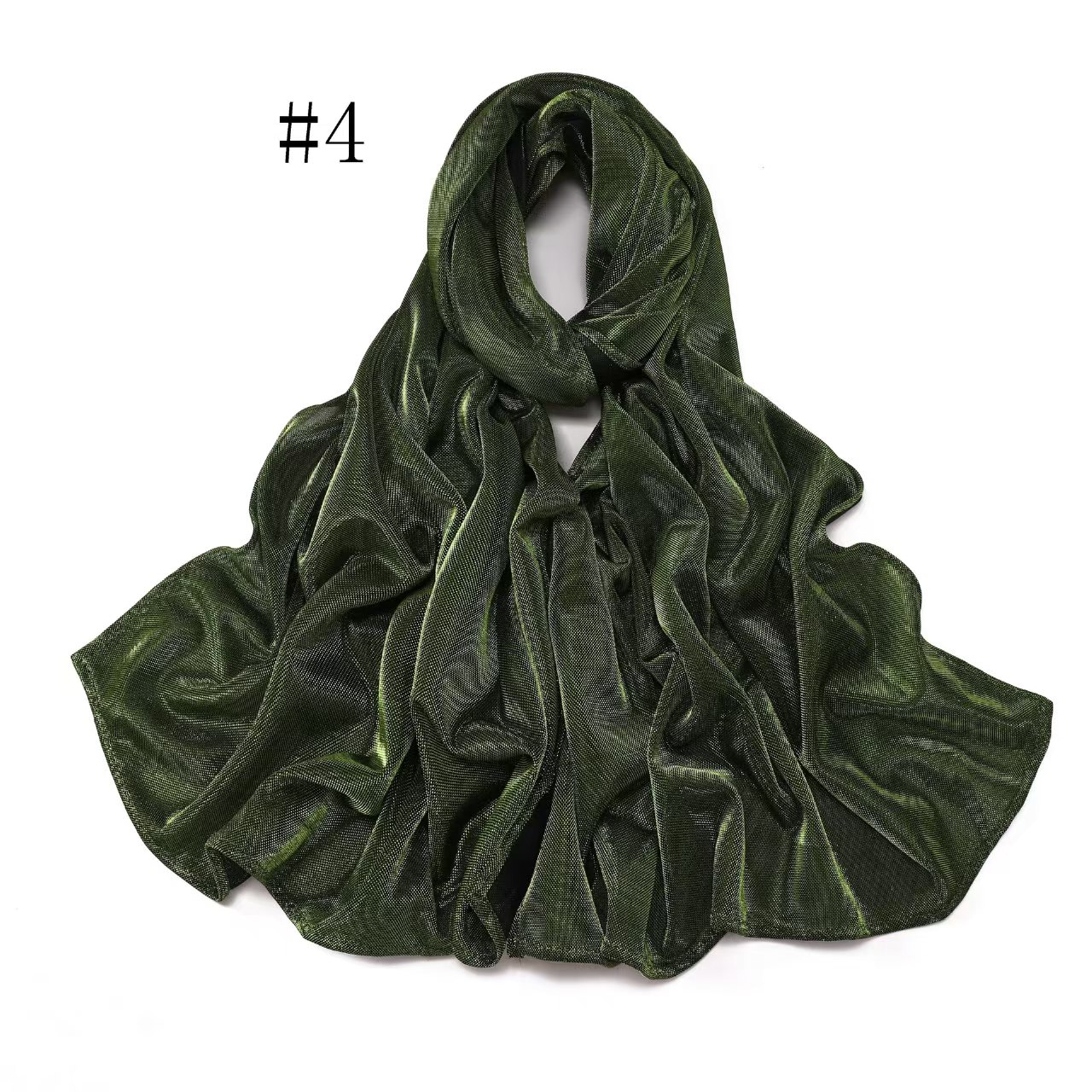 T964 New Fashion Glitter Sparkling Scarf Textured Headscarf Glossy Shawl